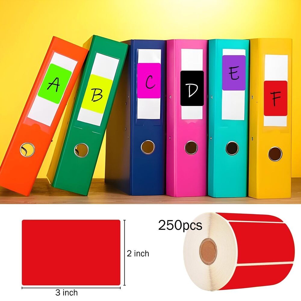 4866 Rectangular Red Color Coding Label Stickers 2 x 3 Inch Color-Code - Picture 2 of 8